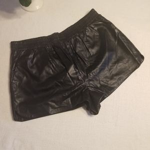 New Topshop Faux Leather Shorts - Black